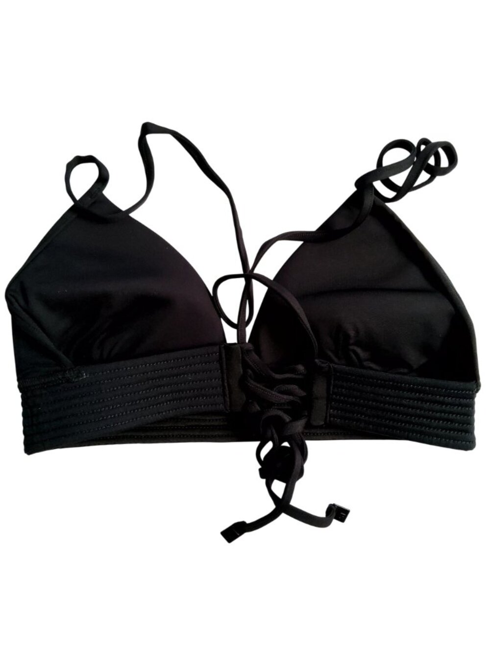 Seafolly Womens Black Triangle Bikini Top• Backb Tie Closure Size 14 With Tags - Picture 7 of 8